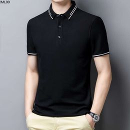 Summer Mens Short-sleeved T-shirt Polo Shirt Business Casual Slim Thin Half-sleeved Bottom 7una {category}