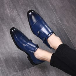 Shoes Topvivi Men Loafers Men Dress Shoes Italian Luxury Leather Formal Shoes Men Classic Oxford Shoes Double Monk Strap Footwear 48