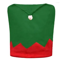 Chair Covers Green Santa Hat Christmas Back Cover Decoration For Home 2024 Year Decor Table Ornaments 70cmx50cm