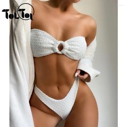 Women's Swimwear Bikini Set Strapless Women Solid Bathing Suit Two Pieces Swimsuit Sexy Bazilian Bikinis Biquinis 2024 Beach Wear