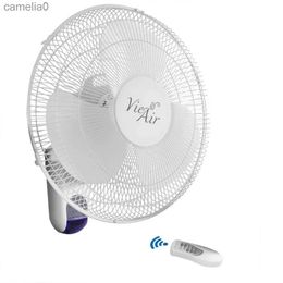Electric Fans Vie Air 16 Inch Plastic Wall Fan with Remote Control in White Hand Fan Rechargeable Ventilateur De Cou Portable FanC24319