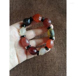 Strand Wholesale Raw Stone With Agate Multi-Color Multi-Treasure Jewellery Accessories Men's Bracelet