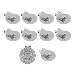 Aids 10Pcs/lot 25mm Zinc Alloy Golf Hat Clip Magnetic Golf Cap Clips with Magnet Ball Markers Golf Putting Green Accessories Silver