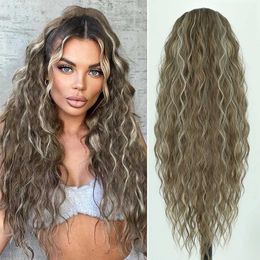 Synthetic Wigs Hair Bun Maker Long Clip In Ponytail Water Wave Drawstring Ponytail Natural Hair for Women Synthetic Fake Pony Tail Hair Pieces 240328 240327