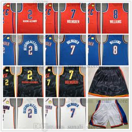 Stitched 2 Shai Gilgeous-A l e x a n d e r Basketball Jerseys 7 Chet Holmgren 8 Jalen Williams Men Youth Shorts Sports Pants All Embroidery Fast Send