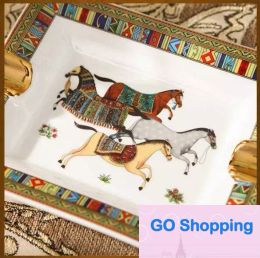 All-match European Luxury Ashtray fly horse tiger various pattern Human head Pattern Ceramic Bone China Cigar Ashtray