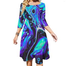 Casual Dresses Howl Evening Party Midi Sexy Dress Female Sweet One Piece Korean Graphic Design Digital Acrylic Oil Ink