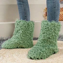 Boots Winter New Lamb Hair Curly Women Snow Boots Nonslip Slip on Ladies Winter Shoes Warm Woolen Women's Wedge Boots