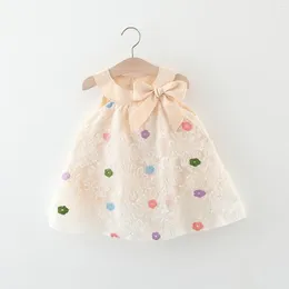 Girl Dresses Summer Baby Dress Polka Dot Small Flying Sleeves Tulip Embroidered Fluffy Lightweight Princess