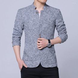 Men's Suits Foreign Trade Clothing Large Size Stand-up Collar Chinese Tunic Casual Suit Pure Colour Small Single-weste