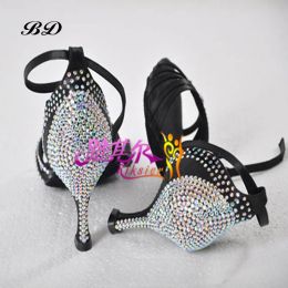 Boots Woman Standard Dance Shoes Brand Party Ballroom Latin Girl Sports Diamond Brown High Quality Dancing Discount BD 211 Match