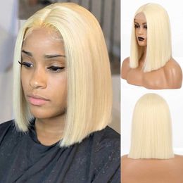 Synthetic Wigs Is a wig Synthetic Wigs Short Blonde Wig Straight Bob Wigs for Women Middle Part Highlight Blonde Pink Orange Cosplay Hairs 240329