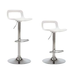 LSSPAID Stools Set of 2, Adjustable Counter Height Barstools, Metal Kitchen Island Bar Chairs, White