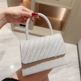 Top Shoulder Bags Designer Handbags New Style Small Square Tote Bag Banquet Bag With Diamond Inlay Handbag Dress Handbag 240311