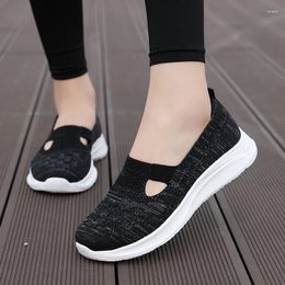 Walking Shoes Women Fitness Mesh Slip-On Light Loafer Summer Sports Outdoor Flats Breathable Sneakers Big Size 35-42