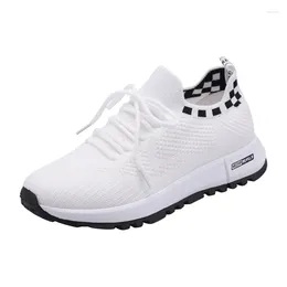 Casual Shoes Women Vulcanized Ultra Light Female Breathable Sneakers Knitted The Fashion Elegant For