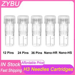 50 Pcs Wireless Skin Care Hydra.Pen H3 Needles Cartridges H12 H24 H36 Nano HS Nano-HR Adjustable Liquid Output 3ml Serum Applicator Dermapen Derma Hydra Pen MTS Tips