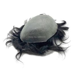 Toupees Toupees Full PU Thinnest Skin POLY VLoop Knot The Thickness Of 0.02~0.04mm Men Toupee Indian Remy Hair Any Wave Colour Stock