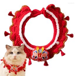 Dog Apparel Spring Festival Scarf Year Thick Cat Pet Articles Adjustable Red Costume For