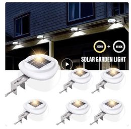 LED Solar Lights Waterproof Outdoor Garden Decorative Wall Lights Gutter Lights for Fence Garden Landscape Walkway