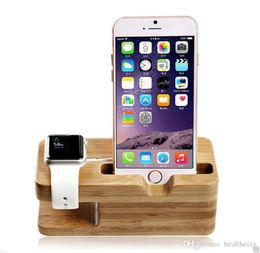 2 in 1 Bamboo Desktop Wood Stand Holder for cell Phone Mounts Holder Charging Dock for Smart Watch Charger Station2050878