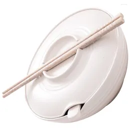 Bowls Instant Noodle Bowl Ceramic Ramen Large Sushi Rice Kitchen Noodles Japanese Bamboo Soup Cute And Chopstick Spoon