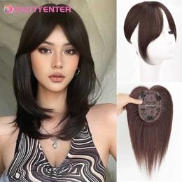 Synthetic Wigs Bangs BeautyEnter Synthetic hair Bangs Hair side fringeFake Fringe hair clip on bangs Light Brown HighTemperature wigs 240328 240327