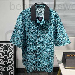 Men's Casual Shirts designer FW24 Show Mens Spring Fashion Monogram Pointillism Crepe Short-Sleeved Shirt versatile Summery Outer Layer Man 1ABJBE AC0G