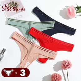 Women's Panties 3PCS/Set G-string Sexy Women Cotton Panties Lingerie Low-Rise Antibacterial Thong Briefs Underpant Sport Intimates 24323