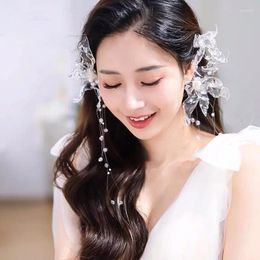 Hair Clips 3pcs White Flower Pearls Sticks Wedding Comb Pins Bridal Jewelry Accessories