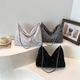 Hip Shoulder Bags Womens tote Bag Sequin Bulingbuling designer handbags Sparkling Party Banquet Chain Underarm Single Shoulder 240311