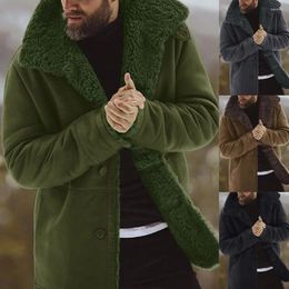 Men's Jackets Simple Coat All Match Casual Men Lined Winter Jacket Lapel Outwear For Daily Wear Working