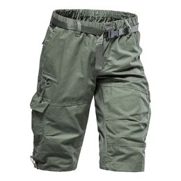 Casual Shorts Men Summer Camouflage Cotton Cargo Shorts Men Camo Short Pants Homme Without Belt Drop Calf-Length Pants 240315