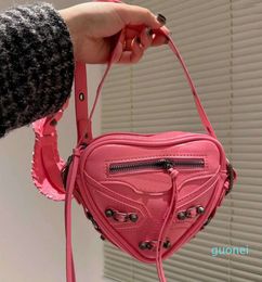 Designer -Heart Motorcycle Luxury Love Bag women shoulder bag leather crossbody cool fashion bags lady cute purse