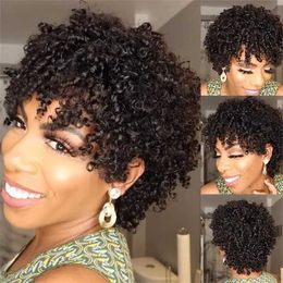 Synthetic Wigs Synthetic Wigs Clearance Pixie Cut Wig for Black Women Short Curly Wig Short Wigs for Black Women Curly Wigs With Bangs Afro Wigs for Black Wom 240327