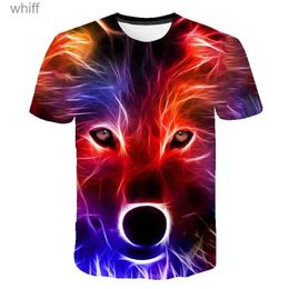T-shirts Kids Boys T-shirt Baby Short Sleeve Animal Wolf Tops Children Summer Print 3D Sweatshirt 1-14 Years Boy Girl Cool Wolf T ShirtsC24319