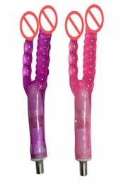 Double Dildos Masturbator Double Head Realistic Dildo Vaginal and Anal Pleasure Sex Machine Accessories Adult Products2803025