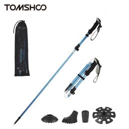 Sticks Tomshoo Trekking Pole Lightweight Collapsible Trekking Poles Fivefold Walking Stick for Hiking Camping Trekking Accessories