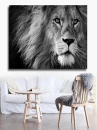 Home Decor Wall Painting Black And White Lion Picture Canvas Print Abstract Animal Poster For Living Room Decoration No Frame4676098