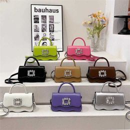 Chic Shoulder Bags Summer Designer Handbags Fashion Diamond Candy Small Square Tote Bag Handheld One Oblique Versatile Womens 240311