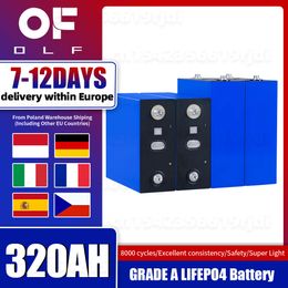 EU Stock 3.2V 320AH Lifepo4 Rechargeable Battery 8000+ Cycles Suitable For RV EV Solar High Quality Lithium Iron Phosphate Cells