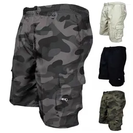 Running Shorts Men Cargo Men's With Drawstring Waist Multiple Zipper Pockets Camouflage Print Comfortable Stylish For Wear