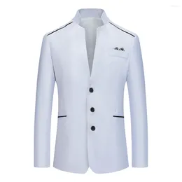 Men's Suits Jacket Suit Long Sleeve Men Regular Slim Fit Stand Collar Tops Blazer Brand Button Casual Comfy Fashion