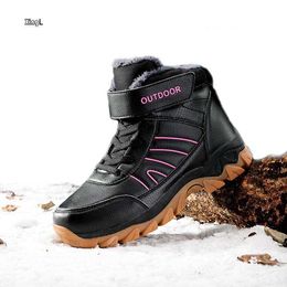 HBP Non-Brand Winter Warm Snow Boots for Women Outdoor Waterproof Casual Ladies Short Boots Fashion Sports Style Leather Boots Walking Hiking