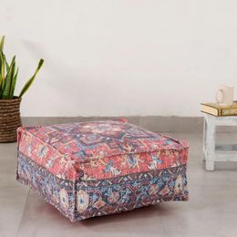 Pillow Boho Hippie Footstool Pouf Case Authentic Cotton Kilim Ottoman Cover Decorative Pillows