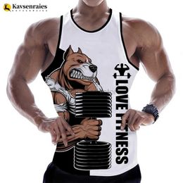 Men's T-Shirts Rottweiler Love Fitness 3D Printed T-shirt T-shirts with lettering print for animals Sleeveless vest for men Harajuku Streetwear T-shirt for gym 240327