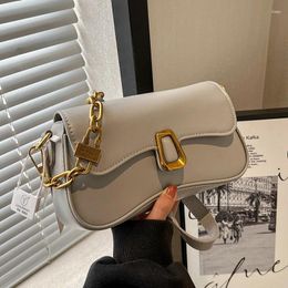 Totes French Simple Underarm Shoulder Bag For Women 2024 Spring Fashion Chain Handbag Versatile Commute Crossbody Bags
