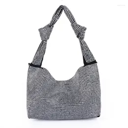 Totes YourSeason 2024 Summer Large Capacity Shoulder Bags Ladies Fashion Women Casual Knot Luxury Rhinestones Nylon Handbags