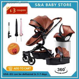 Strollers# Free and Fast Shipping Pram Aulon 3in1 Baby Stroller 2 in 1 High land-scape Push Car Newborn Carriage on 2023 L240319