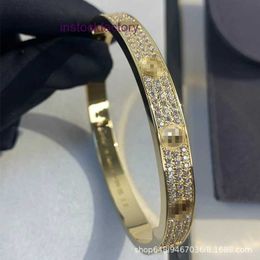 Original 1to1 Cartres Bracelet V gold CNC precision carving classic rose full sky star wide edition bracelet for couples 18k diamond A5YR